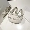 2026 Primavera Nuevo Simple Brillante Estilo Coreano Moderno de Moda Color Sólido Cadena Hombro Cruzado Cintura Pecho Bolso