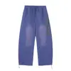 2025 Novo Calça de Moletom Wide-Leg com Letra Distressed Retro Americana Calça Reta Versátil Casual Solta Feminina