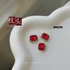 Popular Año Nuevo rojo montón Diamante acabado vintage Burdeos rojo largo ángulo recto pedrería Perla uña diamante joyería