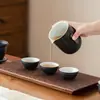 Juego de Té Portátil para Viaje Juego Pequeño Tetera para Exteriores Taza de Té Sencilla Personal para Acampar Taza Rápida Una Tetera Cuatro Tazas