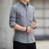 Camisa Oxford de manga larga para hombre de verano, adecuada para primavera y otoño, una camisa fina y moderna de estilo business casual para hombres jóvenes y de mediana edad, diseñada para exportación