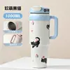 Taza Gigante para Coche de 40 oz Acero Inoxidable 304 Taza de Hielo Taza Aislada de Dibujos Animados Taza con Asa de Alto Valor Taza con Popote