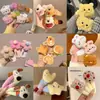 Presilha de Cabelo Fofa de Pelúcia Gato e Urso Laço Doce Prendedor de Cabelo Presilha Bico de Pato Desenho Animado Acessório de Cabelo para Bebê Acessório de Cabeça