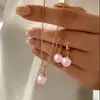 Collar de Perlas Sencillo Estilo Coreano Pendientes para Mujer Versátil para Ir al Trabajo Ol Elegantes Pendientes Chapados en Oro Pendientes al por Mayor