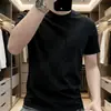 Camiseta Casual Masculina de Manga Curta de Seda de Gelo Transfronteiriça, Verão Fina, Secagem Rápida, Respirável, Sensação Fresca, Gola Redonda