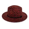 Chapéu de lã com estampa de leopardo moda europeia e americana, cinto para chapéu, chapéu de feltro de aba larga moda masculina e feminina, chapéu Jazz Outono e Inverno, cavalo asiático transfronteiriço