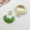 Serie Verde Kit de Materiales para Colgantes de Aleación Esmaltada de Conchas Marinas, Caracolas y Estrellas de Mar DIY Accesorios para Pendientes