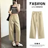 Pantalones de pierna ancha, ajustados y fluidos, de cintura alta, para mujer, nuevos de verano 2026, elegantes y versátiles, pantalones casuales cropped A13137