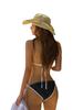 2025 Bikini Simple Nuevo para Mujer Dividido Triángulo Bolsa Pantalón Cintura Baja Tira Traje de Baño Sexy Europeo y Americano Bikini