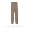 Calça feminina de pelúcia, leggings canelados finos 100% cashmere puro, novo estilo outono e inverno, calças compridas confortáveis, macias, ligeiramente elásticas