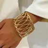 Joias Transfronteiriças Europeias e Americanas Padrão Geométrico de Metal Pulseira Aberta Moda Curva Lisa Pulseira Exagerada Atacado
