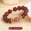 Pulseira de Contas Redondas de Grão Grande com Flor de Cola Vermelha de Cristal Morango Natural para Venda por Atacado, Moda de Luxo Leve, Original, Mais Vendida para Mulheres