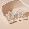 Pendientes de Cristal con Bloques de Color Frescos y Sencillos, Estilo Coreano Dulce y Minimalista, Pendientes Elegantes y de Alta Gama para el Trabajo para Mujer