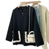 Nueva Colección Otoño e Invierno 2025, Tejido de Punto Estilo Coreano, Elegante, Ceñido y Versátil, Versión de Alta Calidad de Chaqueta de Punto Estilo Pequeño Fragante para Mujer