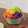 Cesta Escurridora de Doble Capa Cocina Multifuncional Plástico Cesta para Lavar Verduras Frutero Escurridor de Cubiertos Almacenamiento Gadget Filtro de Agua