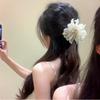 Cuerda para el pelo de flor de hada súper perla, moño en la parte posterior de la cabeza, goma de pelo elegante y con atmósfera, accesorio para la cabeza de moda de celebridad de internet para mujer