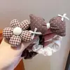 Goma para el pelo con lazo de tela para niñas, Banda elástica vintage de lunares y flores, Alta elasticidad, Suave con el cabello, Accesorio diario para el cabello de bebé