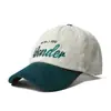 Gorra de Béisbol de Pana Estilo Coreano Otoño e Invierno Japonés Bloques de Color Versátil para Pareja Sombrero para el Frío Bordado Letra Ins Pico de Pato