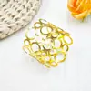 Anillo de Servilleta Decorativo Metálico Simple de Venta Caliente Europea y Americana de Tres Capas Círculo Grande y Pequeño Anillo de Servilleta Hueco Fabricante Venta al por Mayor