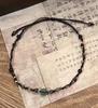 Pulseira Vintage Chinesa Feita à Mão Tecida Casal Ping An Cordão Vermelho Contas Ins Nicho Design Antigo Cordão de Mão Estudante