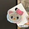 Grampo de Cabelo Fofo de Hellokitty com Strass Completo Presilha Finalizadora de Franja Quebrada Feminina Presilha de Adorno de Cabeça Presilha Lateral Presilha Bico de Pato KT de Menina