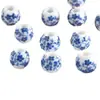 Acessórios para Joias DIY 8mm Contas de Cerâmica Azuis e Brancas Materiais para Colar Feitos à Mão Contas Peroladas Aplique de Jingdezhen Contas de Cerâmica
