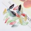 Colgante de Cristal con Hoja de Alga Marina Gradiente de 9*25 mm Accesorios de Joyería DIY Accesorios para Horquillas de Estilo Antiguo Producción de Colgantes