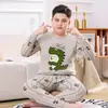 Conjunto de roupa íntima térmica plus size com estampa de desenho animado, modelagem solta, para meninos e meninas, 2026, para adolescentes e crianças plus size