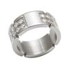 Conjunto de Brincos Argola em Aço Titânio Estilo Europeu e Americano Qualidade Transfronteiriça Design de Nicho Zircônia Dourado Pedra Gravada em CNC Anel