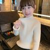 [En stock] Suéter de niña otoño e invierno suéter de cuello alto medio para niñas nuevo color sólido cálido para todo tipo de combinaciones