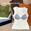Otoño/Invierno Nuevo Cepillado Cálido Cuello Cuadrado Sentido del Diseño Sexy Adelgazante Ropa Exterior Correa Ancha para el Hombro Chaleco de Color Sólido