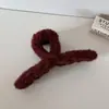 Pinza de Pelo de Felpa Coreana Simple Color Puro Otoño e Invierno Bola de Pelo Semi-Recogida Nueva Pinza de Tiburón Elegante Elegante Accesorios para el Cabello