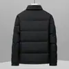 Chaqueta de Plumón para Hombre 2026 Otoño/Invierno Cuello Campana Estilo Camisa Juvenil Negocios Casual Cálido Acolchado Térmico