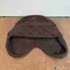 Gorro de Aviador de Punto con Orejeras de Piel de Conejo Estilo Coreano para Mujer, Cálido para Otoño e Invierno, Pequeño para Adelgazar la Cara, Gorro de Lana para Cabeza Grande