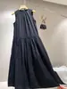 ¡La Línea de Lujo de Zedaijiayi! Nuevo Vestido Chaleco Elegante Estilo Hepburn sin Mangas con Escote Fruncido Vestido Largo Primavera/Verano