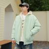 Ootd Chaqueta de Algodón para Exteriores para Hombre Versátil Casual Invierno con Capucha Falsa de Dos Piezas Cálida Moda Pareja Chaqueta Abrigo de Algodón