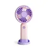 Ventilador de Mão Colorido Carregável Simples Desenho Animado USB Portátil Três Velocidades Base Ventilador Presente Logo Transfronteiriço