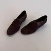 Versión de Piel de Oveja~ Mocasines Estilo Retro Adelgazantes, Zapatos Slip-On Versátiles para Mujer, Estilo Sencillo, Tacón Grueso, Punta Redonda, Zapatos de Piel