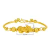 Pulsera Creativa Valiente Latón Chapado en Oro 3D Pulsera de Oro Duro Oro Imitación Cuentas Giratorias Novedosa Pulsera Valiente
