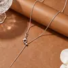 Corrente clavícula universal de aço titânio 45cm, corrente ajustável, colar de aço inoxidável, joias DIY de silicone, acessórios de pingente de contas