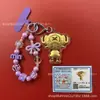 Llavero de tela con logo de empresa personalizado Cadena para teléfono móvil Angela Lámina de oro puro Oro 999 Regalo de aniversario