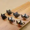 Maçaneta de Cobre Antiga, Clássica Retrô Cor de Café Prateada para Porta de Armário Gaveta Armário Estilo Chinês Escovada Preta Maçaneta de Furo Único