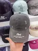 Gorra de Béisbol Azul Desgastada Estilo Retro Americano Nueva Llegada Primavera para Mujer Versátil Ampliada Profundizada Bordado de Letras Agujero Gorra de Pato