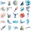 50 piezas pintura a tinta animal marino pegatinas graffiti mundo submarino creativo decorativo impermeable pegatinas personalizadas