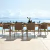 Mesa y Silla Nórdicas para Exteriores Silla de Mimbre para Balcón Exterior de Mimbre Muebles de Hotel para Jardín Exterior Patio de Ocio Encimera de Roca