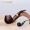 Pipa de madera de ébano tallada a mano, fabricante de pipas de tabaco, venta al por mayor, pipa de cobre de tres usos, pipa de madera maciza, madera
