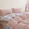 Nubes sobre el mar~ Juego de cuatro piezas de terciopelo de leche tallado de otoño e invierno, engrosado, cachemira sintética, ropa de cama de forro polar de coral de doble cara