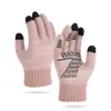 Guantes de Pantalla Táctil Cálidos para Otoño e Invierno de Cinco Dedos Tejidos con Forro de Felpa Engrosados para Montañismo al Aire Libre, Guantes de Lana a Prueba de Frío y Cálidos para Ciclismo