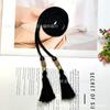Cuerda de algodón de punto de fábrica cuerda trenzada cinturón de borla doble blanco y negro borla para colgar cortinas borla accesorios de borla