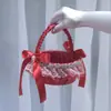 181 Cesta de Flores de Renda para Noiva Cesta de Flores para Florista Bolsa Pequena para Madrinha Cesta para Flores Pequena Cesta de Casamento Ocidental